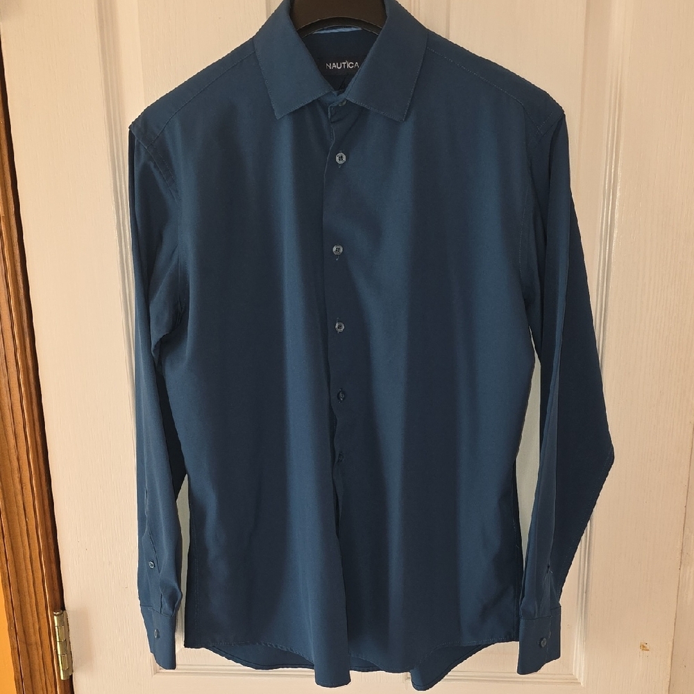 Nautica Men's Deep Blue Dress Shirt
